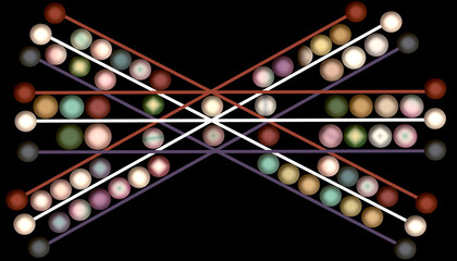 art abstrait, clip art, illustration, traits et boules de couleur, PNG fond transparent