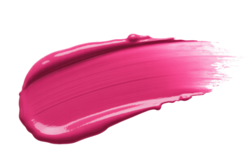 Pink lipstick smear, glossy texture, isolated on transparent background. Perfect for makeup, beauty, cosmetic ads. background removed