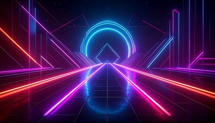 Futuristic neon cityscape