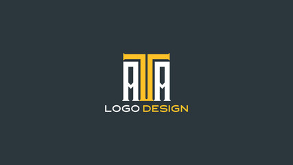 Modern ATA monogram logo design with bold geometric typography in minimalist style, ideal for professional branding, corporate identity, and creative business use