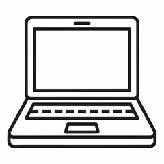 laptop computer with blank screen isolated