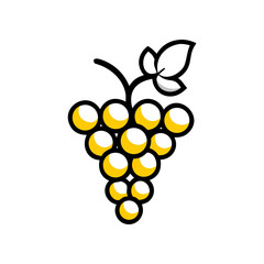 Abstract yellow crescent shapes forming a bunch of grapes 