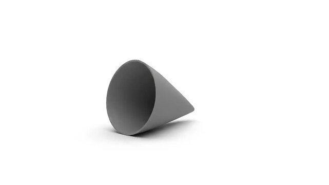Simple gray paper cone on a white background