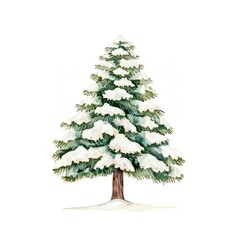 Obraz na płótnie Canvas Snow-covered evergreen tree illustration