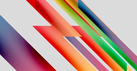 Abstract composition featuring vibrant diagonal stripes. Colors blend, creating dynamic visual effect. Modern, minimalist design.