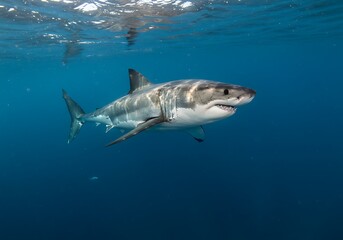 Fototapeta premium Great white shark underwater