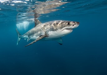 Obraz premium Great white shark underwater