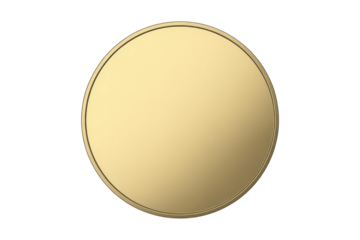 A golden oval badge with a subtle gradient, isolated on a transparent background.  Perfect for design elements. background removed