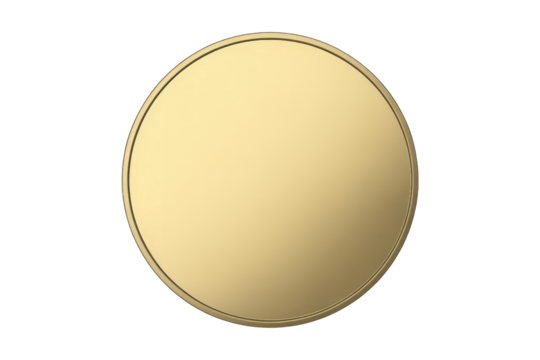 A golden oval badge with a subtle gradient, isolated on a transparent background.  Perfect for design elements. background removed