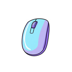 Modern wireless gaming mouse with purple blue game
  isolated on background (PNG)