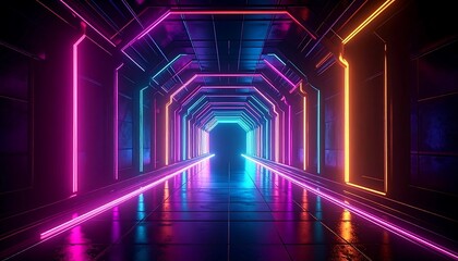 Futuristic neon tunnel (1)