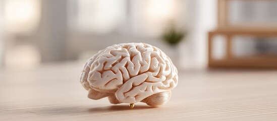 Close-up of a brain model on a table