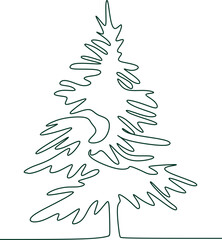 Pine Tree One Line Drawing