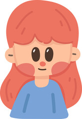 Cute cartoon girl. Cartoon doodle illustration