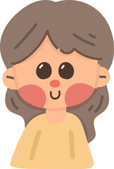 Cute cartoon girl. Cartoon doodle illustration