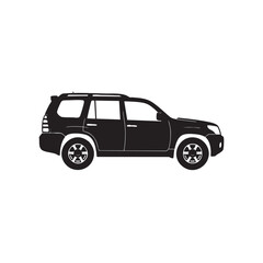 Fototapeta premium Black and white vector illustration of an isolated automobile or car vehicle for transport or travel design