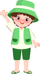 Illustration of Children Gardening