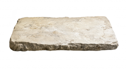 A large. flat stone slab with a rough texture and natural color variations. placed on a clean. white background. suitable for use in design. construction. or artistic projects