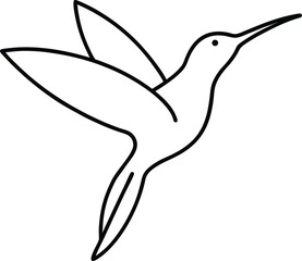 vector illustration of a bird line art on transparent background