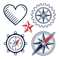 Symbols of Hope and Destination icone set