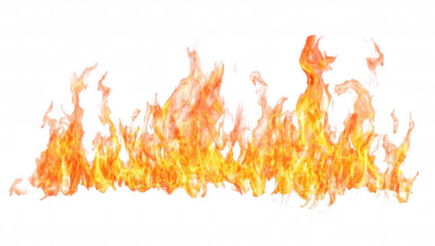 A display of flames dancing against a white background. creating an intense visual effect. suitable for backgrounds. graphics. or thematic elements in design projects - Powered by Adobe