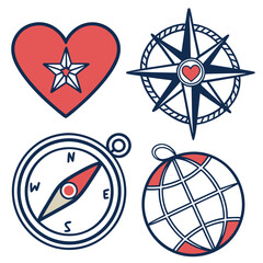 Symbols of Hope and Destination icone set