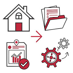 Symbols of Hope and Destination icone set