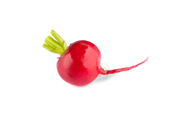 Fresh small red radish on white background