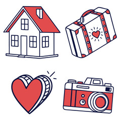 Symbols of Hope and Destination icone set