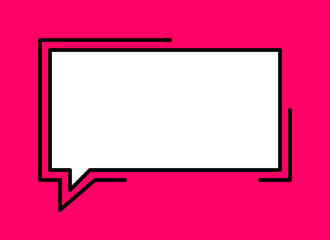 Eckige Sprechblase auf pink
