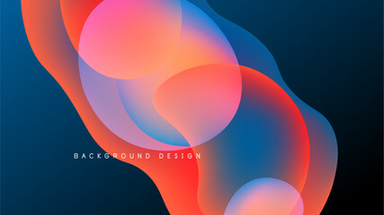 Abstract fluid shapes blend, creating vibrant color gradients. Background features smooth transitions, modern design elements.