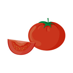 Fresh Tomato and Slice Illust...