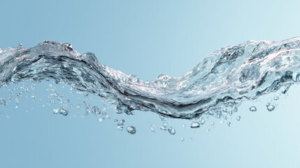 透明な水の流れが描く美しい波の瞬間「生成AI」