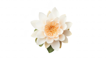 A beautifully crafted artificial water lily in soft pastel colors. intricate petal details. placed against a clean white background. ideal for home decor or nature-themed designs