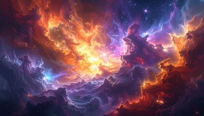 Celestial Nebulae Symphony of Colors