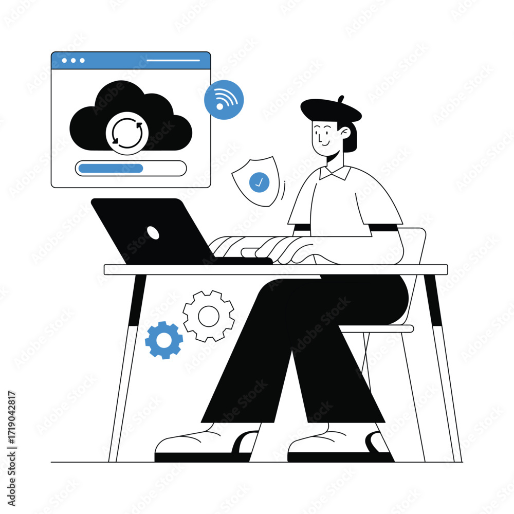 Poster patch instal vector illustration