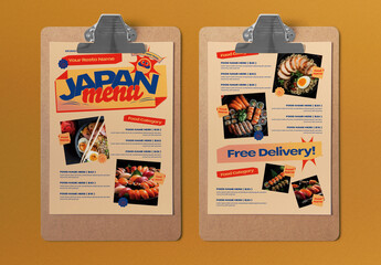 Orange Scrapbooking Japanese Food Menu