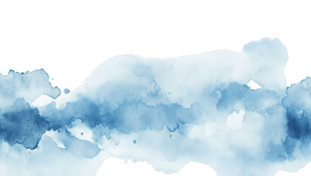 A serene watercolor painting featuring soft blue hues blending seamlessly. evoking a calming atmosphere. ideal for backgrounds in design projects or creative presentations