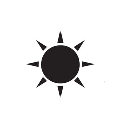 Minimalist Sun Icon Vector with Pointed Rays on Gradient Background