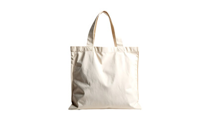 Cream-colored, rectangular cotton tote bag with short, sturdy handles; simple, unadorned design