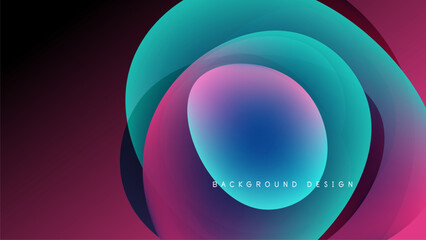 Abstract layers create vibrant circular design. Colors blend, forming smooth gradients. Modern aesthetic, suitable for backgrounds.