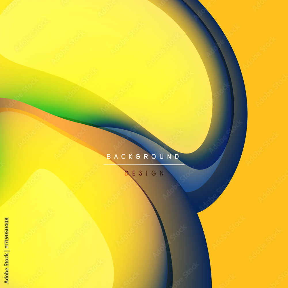 Aufkleber abstract yellow design features flowing shapes, gradients. modern background with text elements, sim