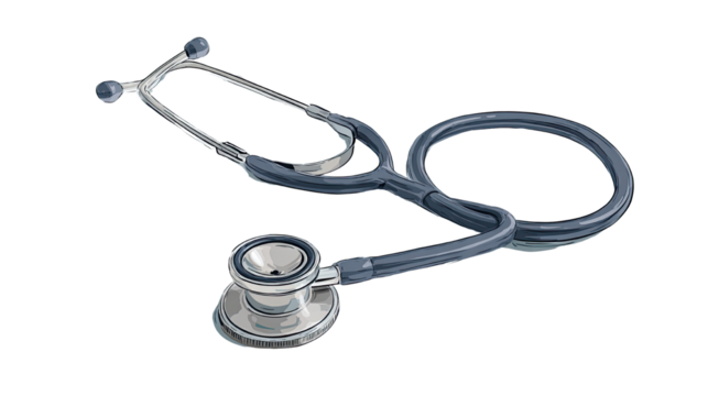 Professional medical stethoscope for doctor and healthcare isolated on white background