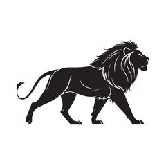Majestic Lion Silhouette – Wild Animal Vector for Logo, Poster, T-Shirt, and Branding