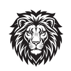 Fototapeta premium Majestic Lion Silhouette – Wild Animal Vector for Logo, Poster, T-Shirt, and Branding