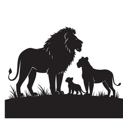 Majestic Lion Silhouette – Wild Animal Vector for Logo, Poster, T-Shirt, and Branding