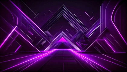 Futuristic purple geometric tunnel