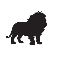 Majestic Lion Silhouette – Wild Animal Vector for Logo, Poster, T-Shirt, and Branding