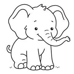 baby elephant vector illustration coloring pages coloring book