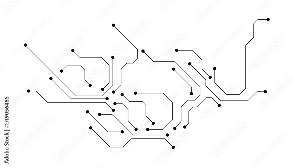 Poster technology black circuit diagram concept.high-tech circuit board connection system.vector abstract t